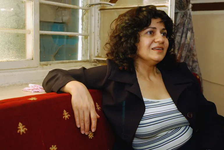 BAGHDAD, IRAQ - JULY 28: Yanar Mohammed, head of Women's Freedom in Iraq movement, speaks to reporters on July 28, 2005 in Baghdad, Iraq. Mrs. Mohammed opposes the idea of regarding Islam as the major source for law in Iraq's new constitution and expressed her concerns about Iraq turning into another Afghanistan under a Taliban style rule. (Photo by Wathiq Khuzaie/Getty Images)