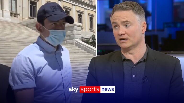 Why has a Greek court given Harry Maguire a 15-month suspended sentence?