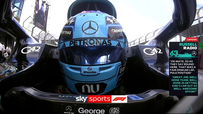 George Russell secured the opening pole position of the season in his Mercedes at the Australian Grand Prix.