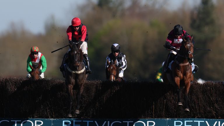 Prairie Wolf ridden by Jack Tudor on their way to winning the BetVictor Home Of The Saturday Superboost Handicap Chase