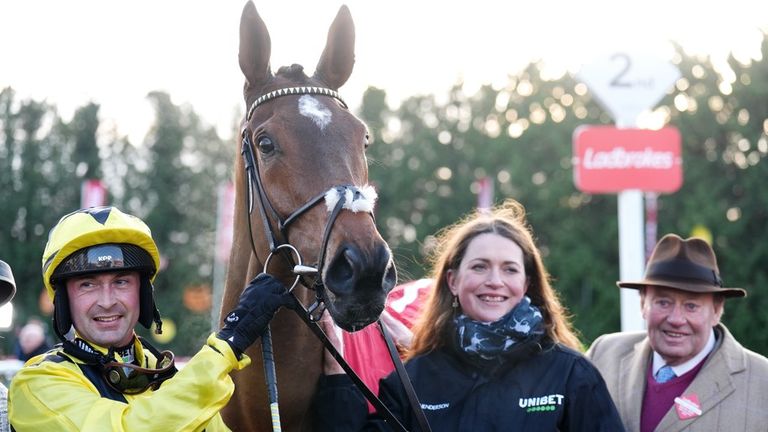 Nicky Henderson (right) is hopeful Sir Gino will return home next week
