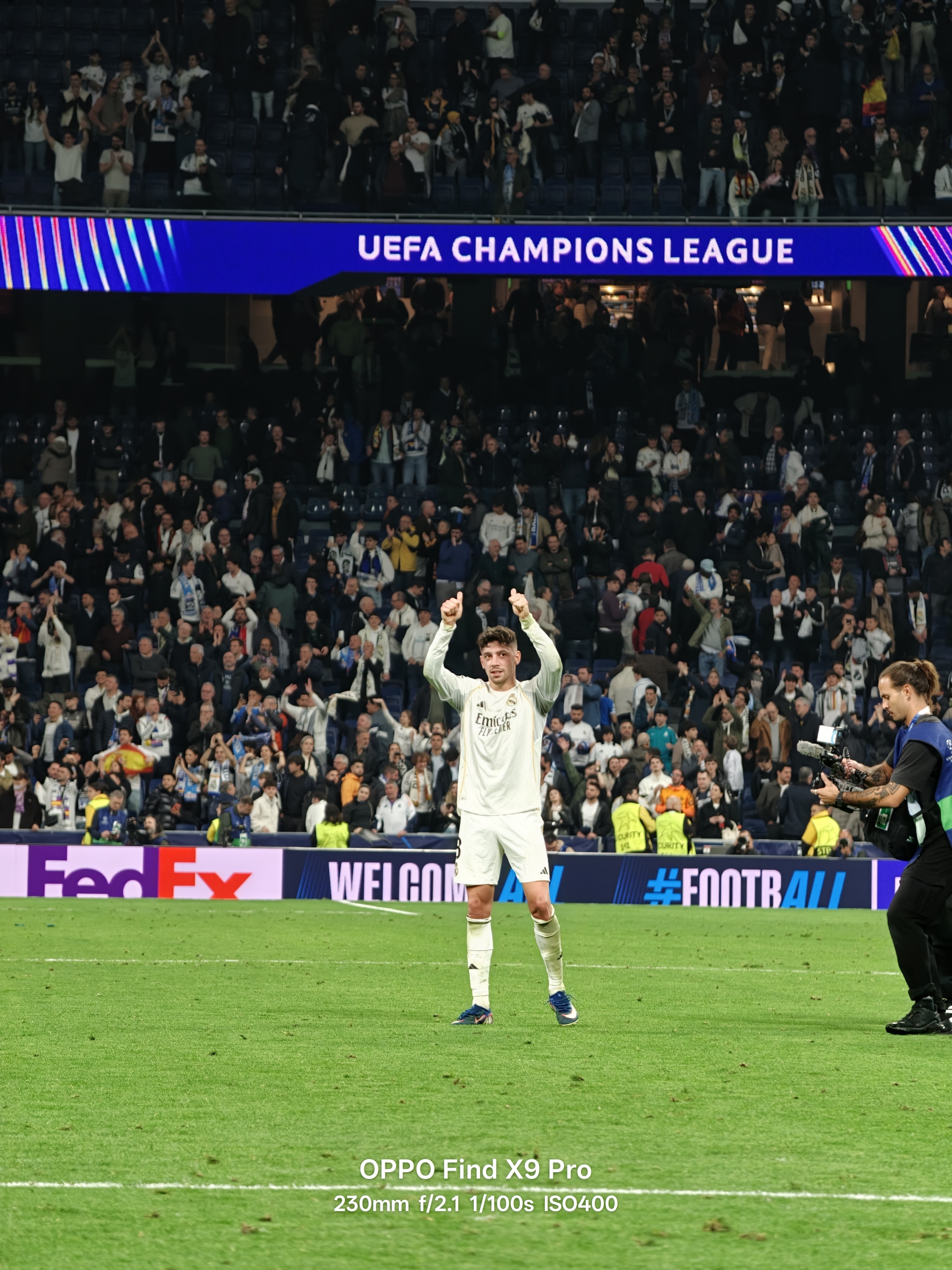 Fede Valverde celebrates after Real Madrid beat Man City