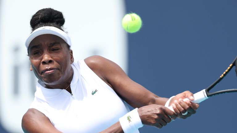 Venus Williams suffered a first-round exit at the Miami Open to Britain's Fran Jones