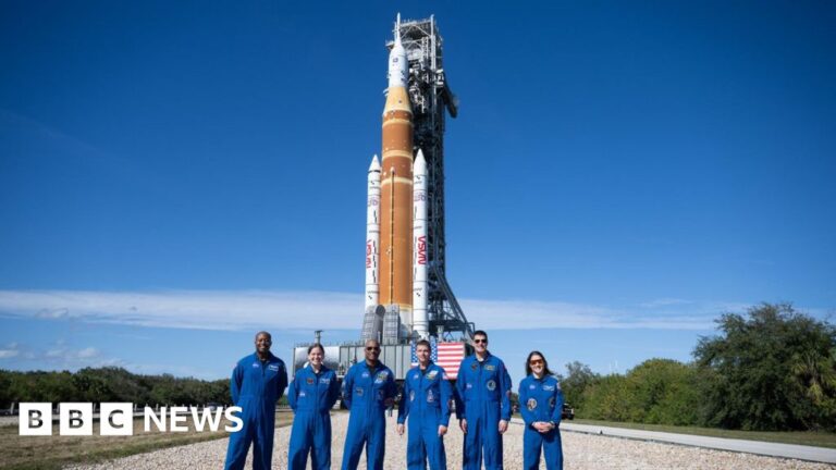 Nasa’s Moon rocket Artemis rolls back to pad for possible April launch