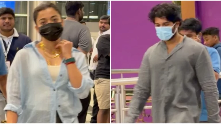 Vijay Deverakonda, Rashmika Mandanna spotted at Hyderabad airport as they return from honeymoon; Video