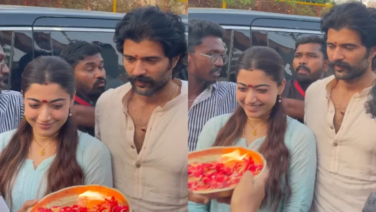 Vijay Deverakonda and Rashmika Mandanna get a wholesome welcome as they return to Ranabaali sets; WATCH