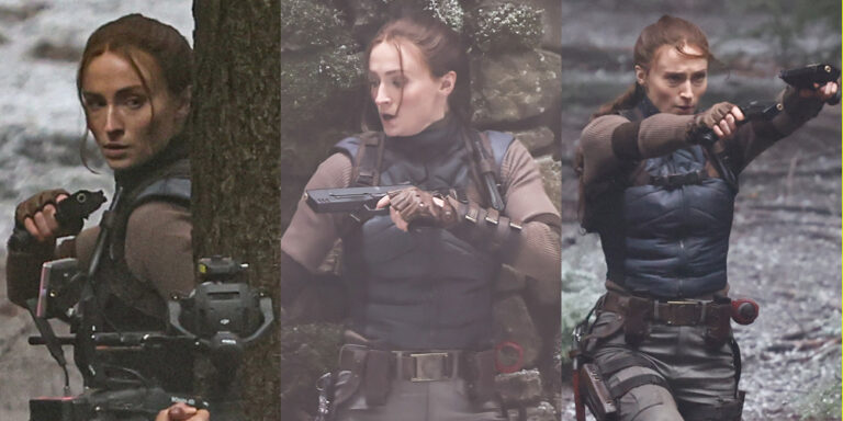 ‘Tomb Raider’ Set Photos: Sophie Turner Wields Guns in Iconic Lara Croft Costume for Intense Action Scene! | lara croft, Sophie Turner | Celebrity News and Gossip | Entertainment, Photos and Videos