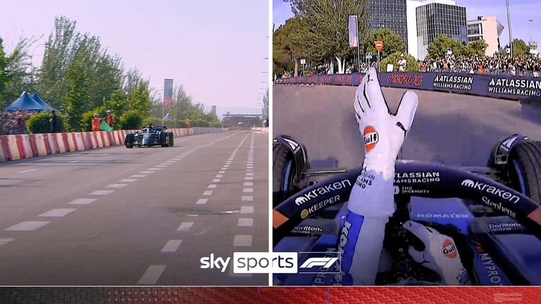 Carlos Sainz drove his Williams around the new track in the Spanish capital, which will host the Madrid Grand Prix from the 2026 season.