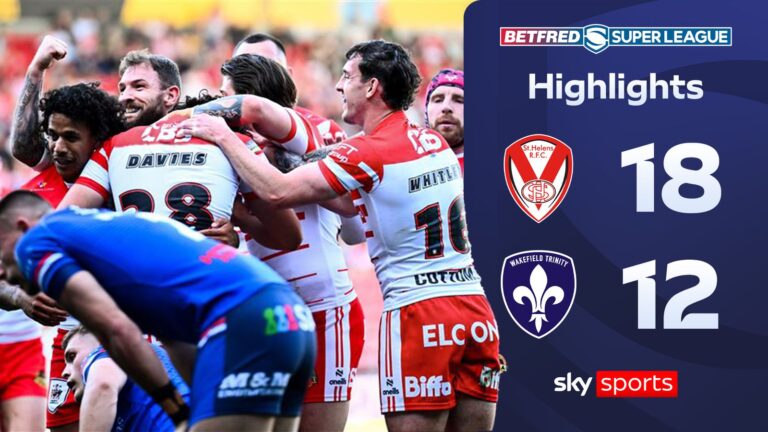 St Helens level with Leeds atop the Super League after Wakefield win