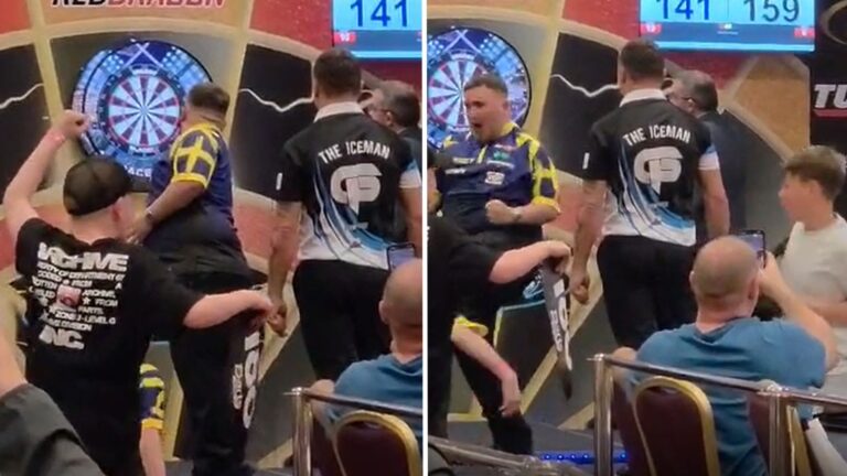 Littler sends exhibition crowd WILD with NINE-DARTER!