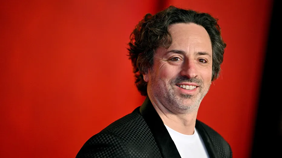 Sergey Brin arrives on the red carpet at a high-profile Hollywood awards after-party.