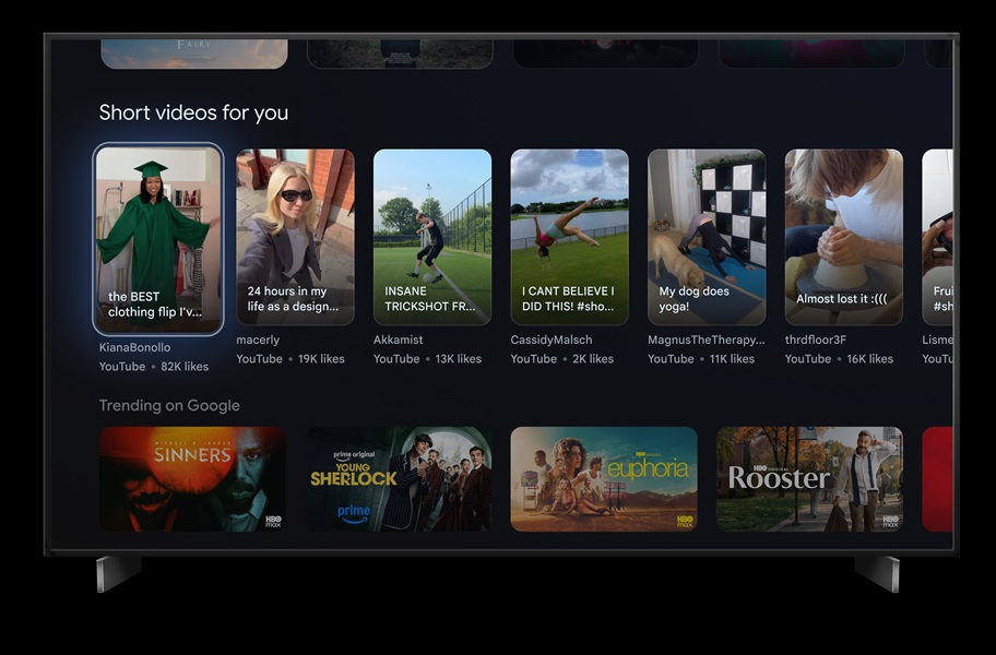 Google TV prepares to welcome a row of YouTube Shorts later this summer.