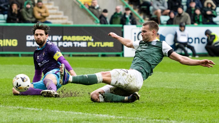 Hibernian's Ante Suto scores to make it 3-0 off the bench