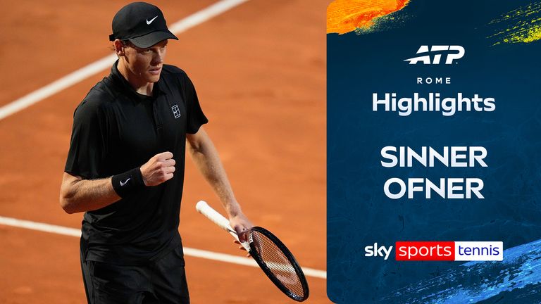 Highlights of Jannik Sinner against Sebastian Ofner in the Italian Open.