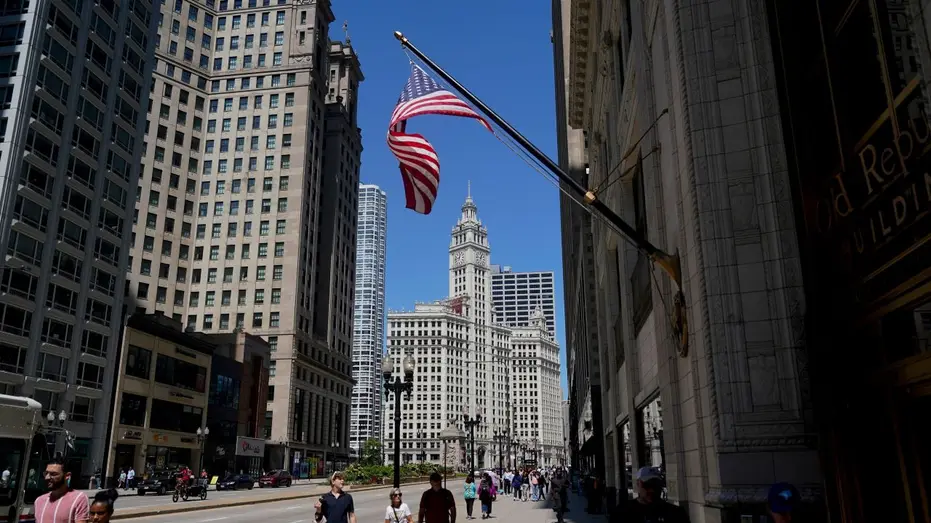 A city street in Chicago