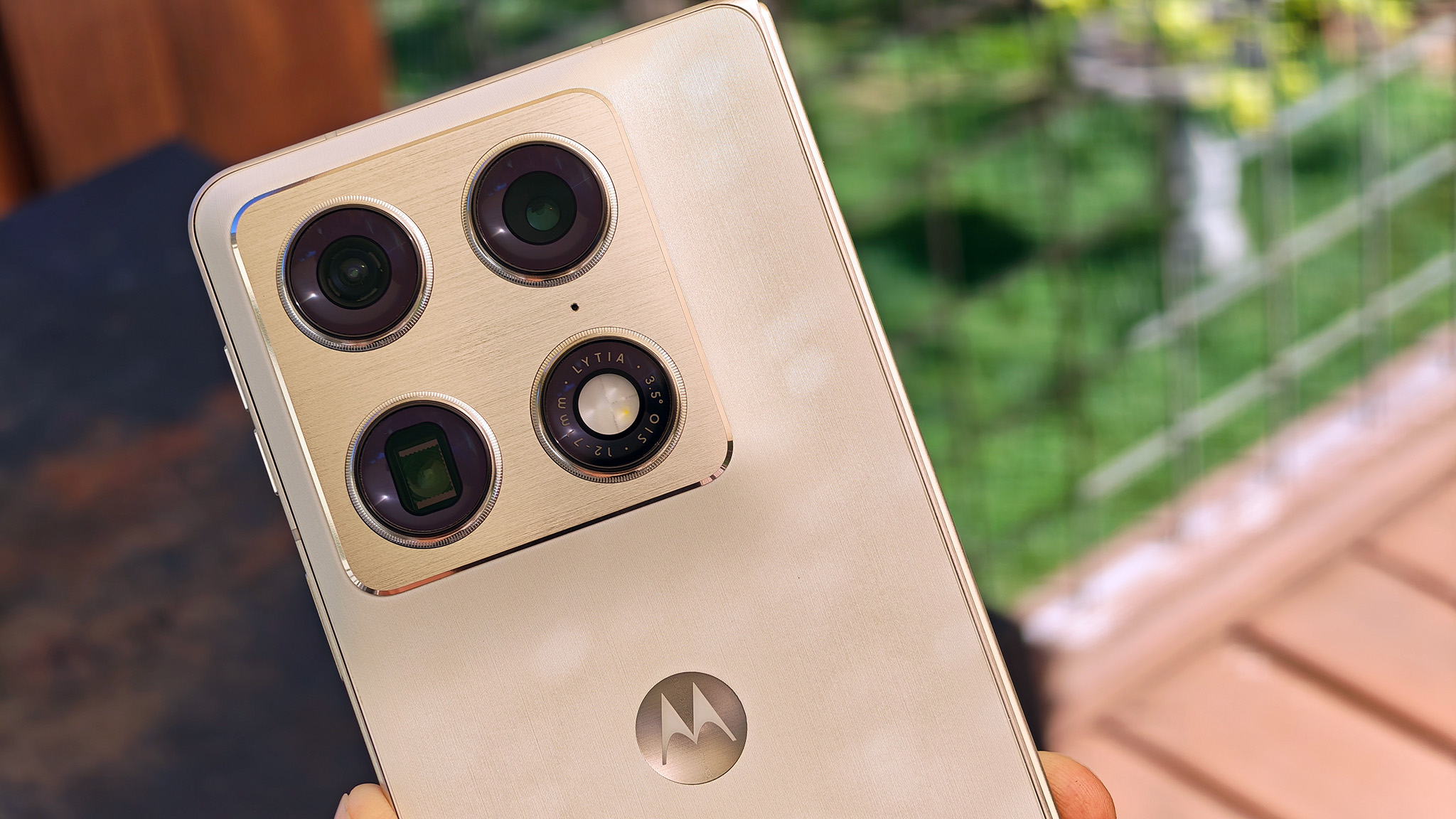 The camera island on the white Motorola Razr Fold 2026