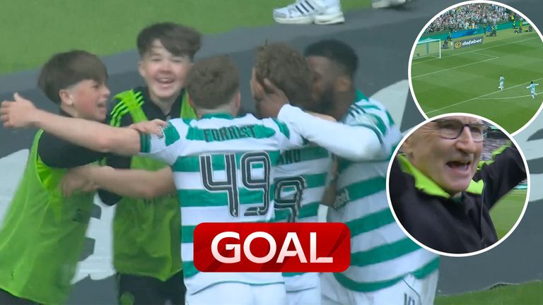 The moment Callum Osmand sealed the title for Celtic against Hearts
