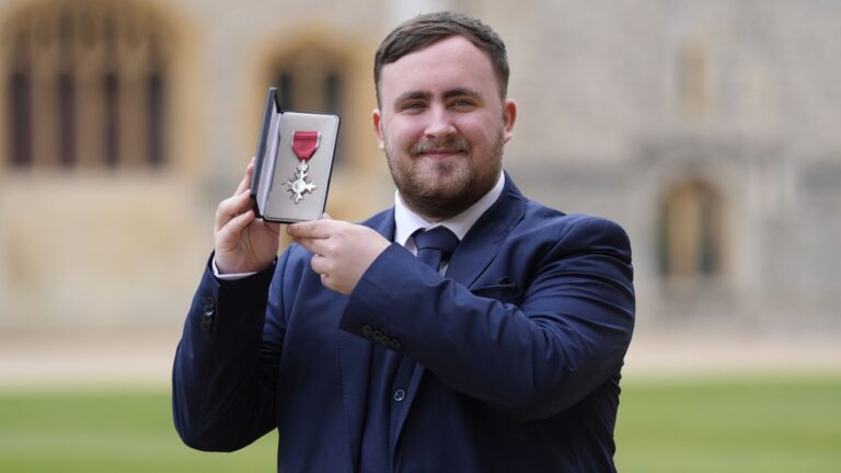Luke Littler: World No 1 presented with MBE by Prince William at Windsor Castle for his contribution to the sport of darts | Darts News