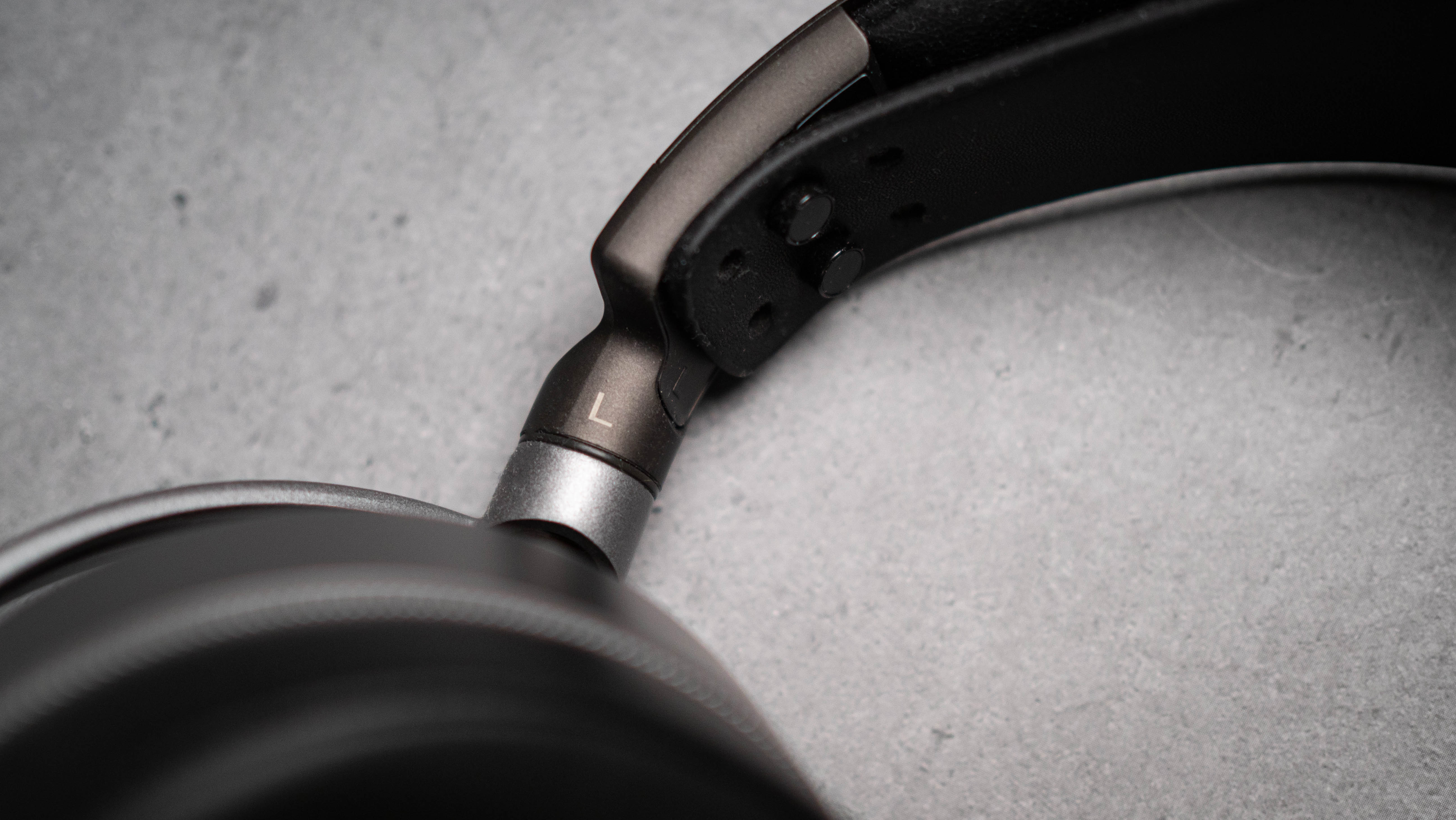 Audeze LCD-S20 planar headset against a grey craft sheet highlighting the product design