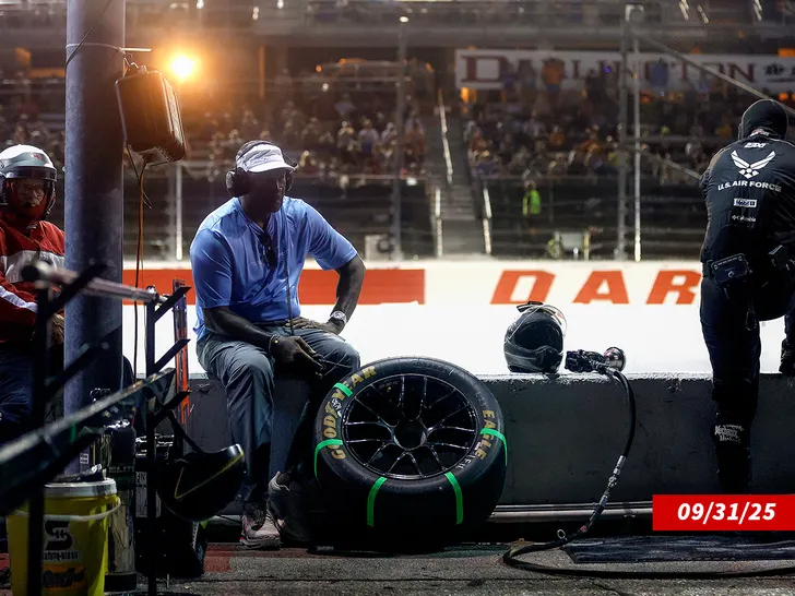 michael jordan at NASCAR races with his 23XI Racing team getty 2