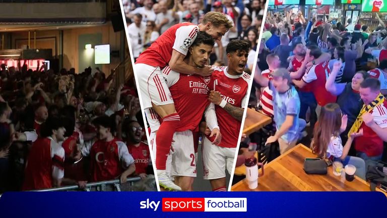 Arsenal fans across London celebrated Kai Havertz's early goal against PSG in the Champions League final.