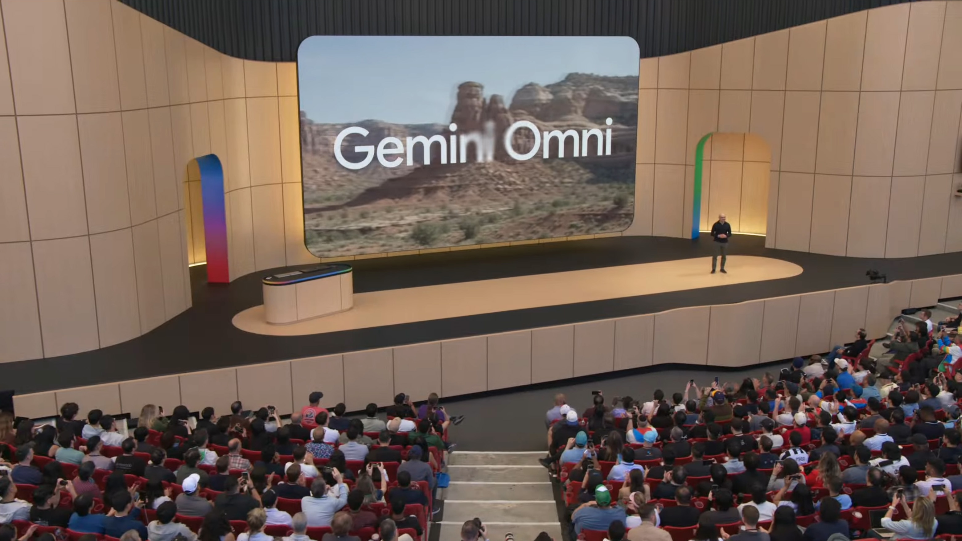 Gemini Omni on stage at Google I/O 2026