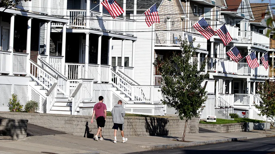 People walking in a Providence, Rhode Island, neighborhood