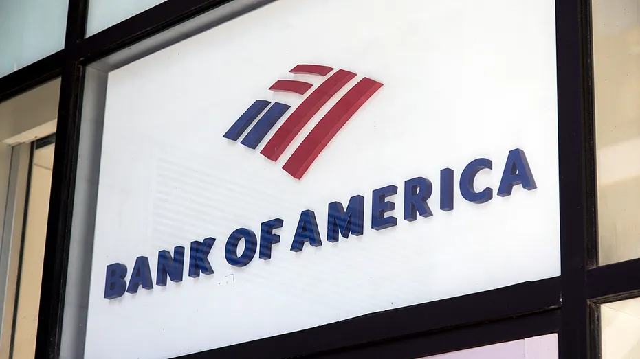 Signage at a Bank of America branch in New York