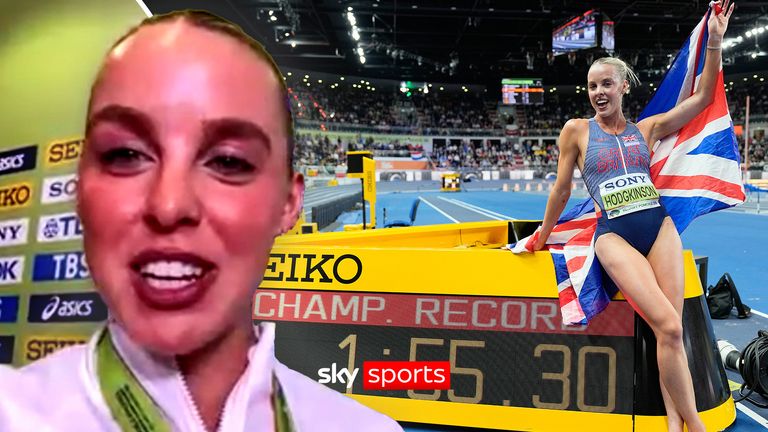 Hodgkinson speaks after winning 800m gold in a championship record time at the World Athletics Indoor Championships
