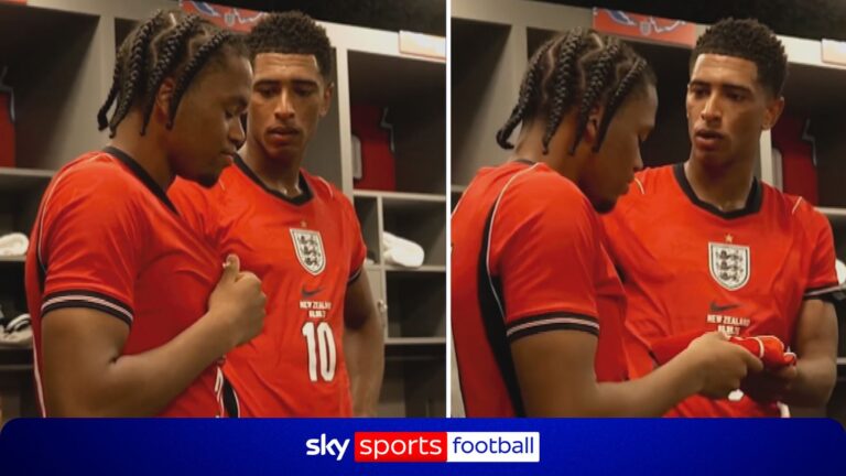 'I'm speechless!' – Bellingham presents Ngumoha with debut cap