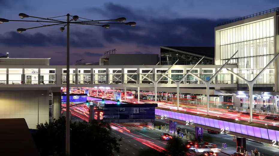 cars driving at lax airport