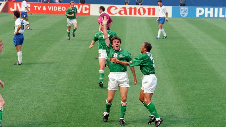 Ray Houghton's stunning strike earned a shock 1-0 win over Italy