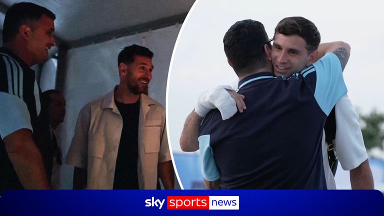 Lionel Messi arrives alongside his Argentina teammates in Kansas City as they begin their World Cup campaign to defend their title after lifting the trophy, four years ago in Qatar.  