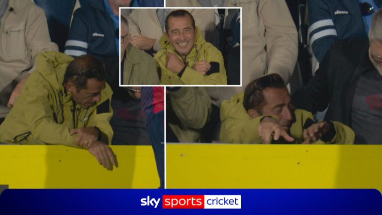 'They pulled his seat up!' | Commentators left in stitches as fan takes a tumble