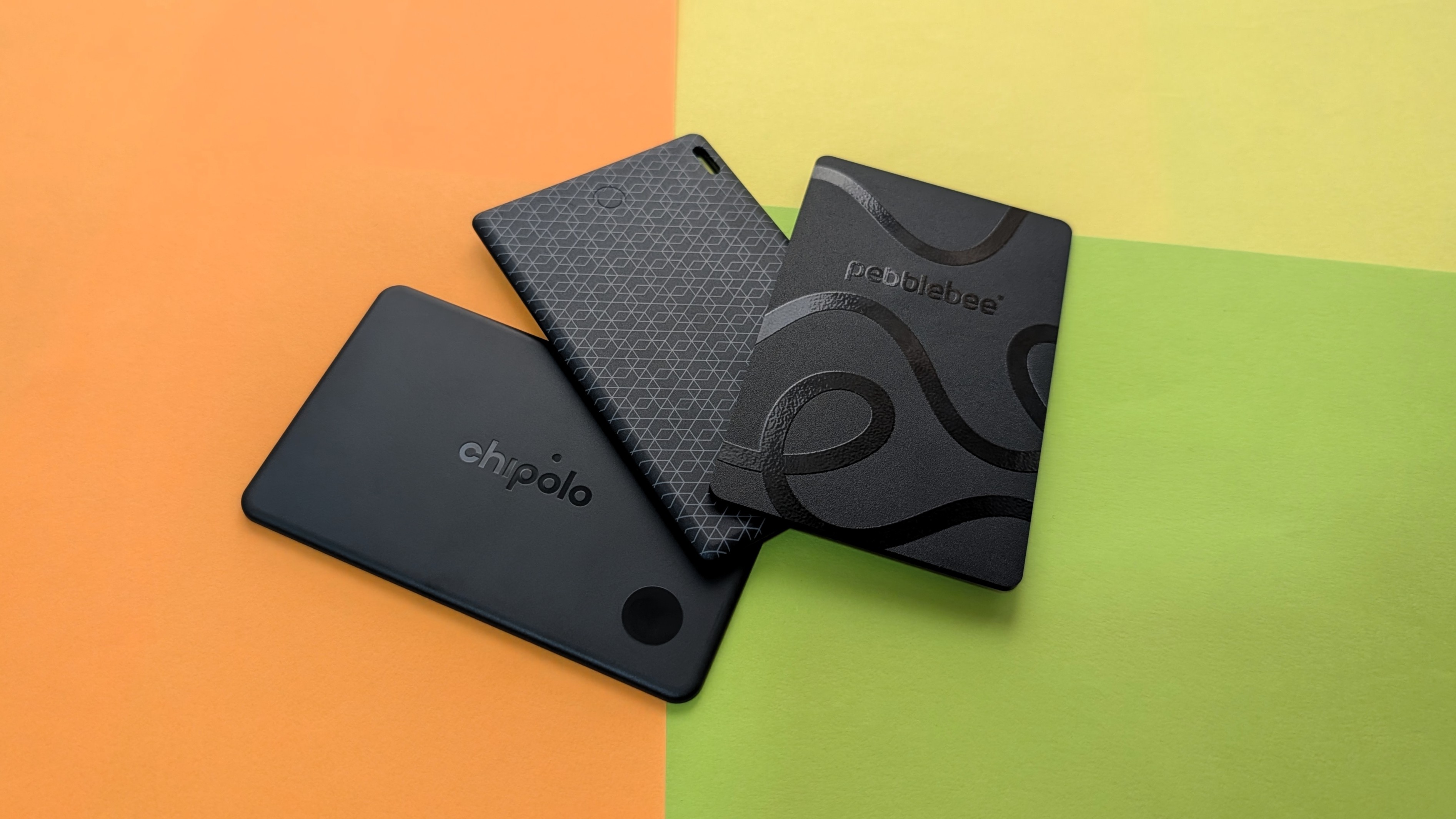 UAG Metropolis Tracker Card, Chipolo Card 2025, and Pebblebee Card 5 Bluetooth trackers