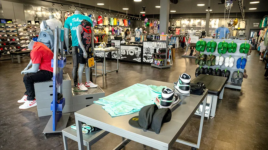 The interior of a HIbbett Sports location
