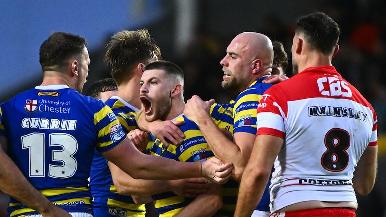  Danny Walker celebrates his side's victory - which takes them top of the Super League