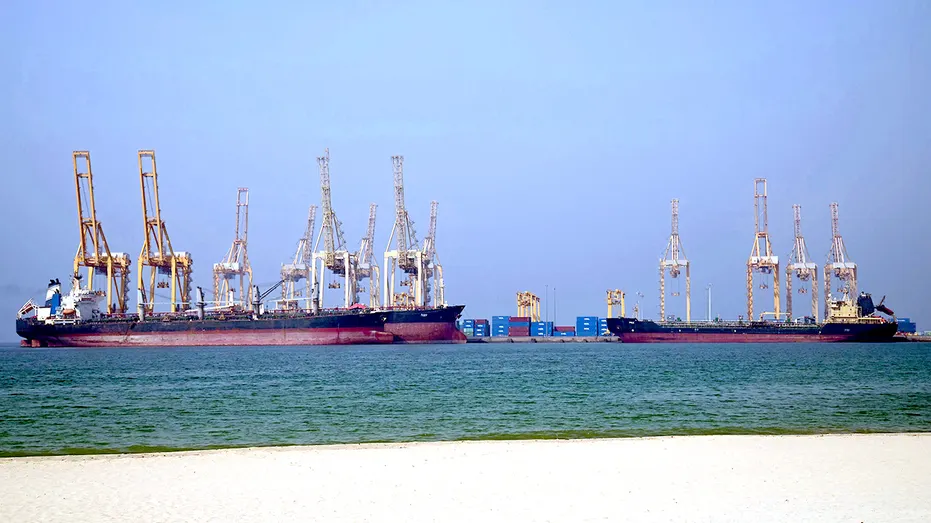 Oil tankers in the Strait of Hormuz.