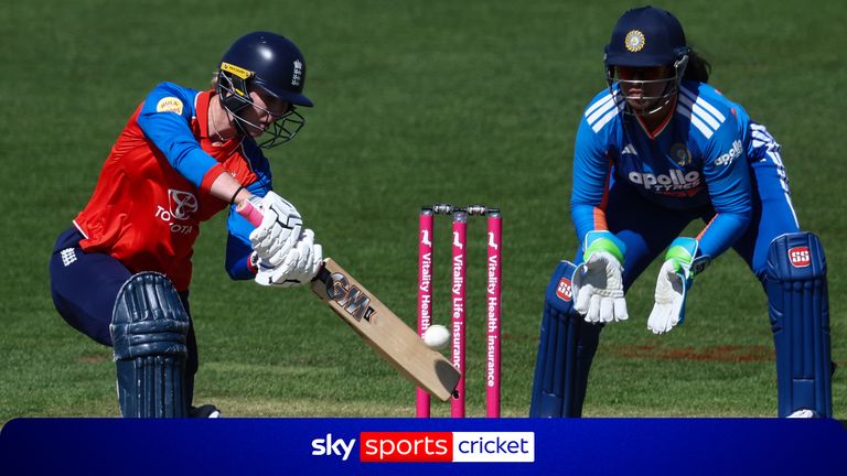 Freya Kemp hit 39 off just 13 balls in England’s second T20 against India. 