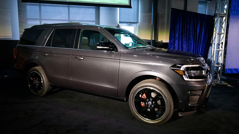 PONTIAC, MI - SEPTEMBER 21: The new 2022 Ford Expedition full size SUV is revealed to the news media during its debut at the 2021 Motor Bella auto show on September 21, 2021 in Pontiac, Michigan. The outdoor show runs from September 21 to September 26 and features over 350 cars, trucks, and utility vehicles on display, ride-along opportunities with professional drivers on a hot laps track, test drives, off-road track activations, and unique technology displays. (Photo by Bill Pugliano/Getty Images)