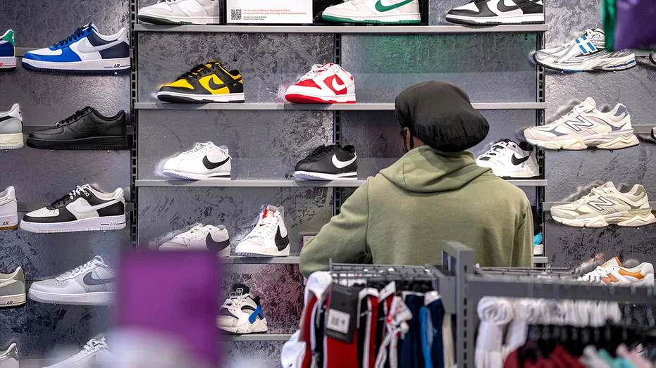 A shopper at Hibbett Sports