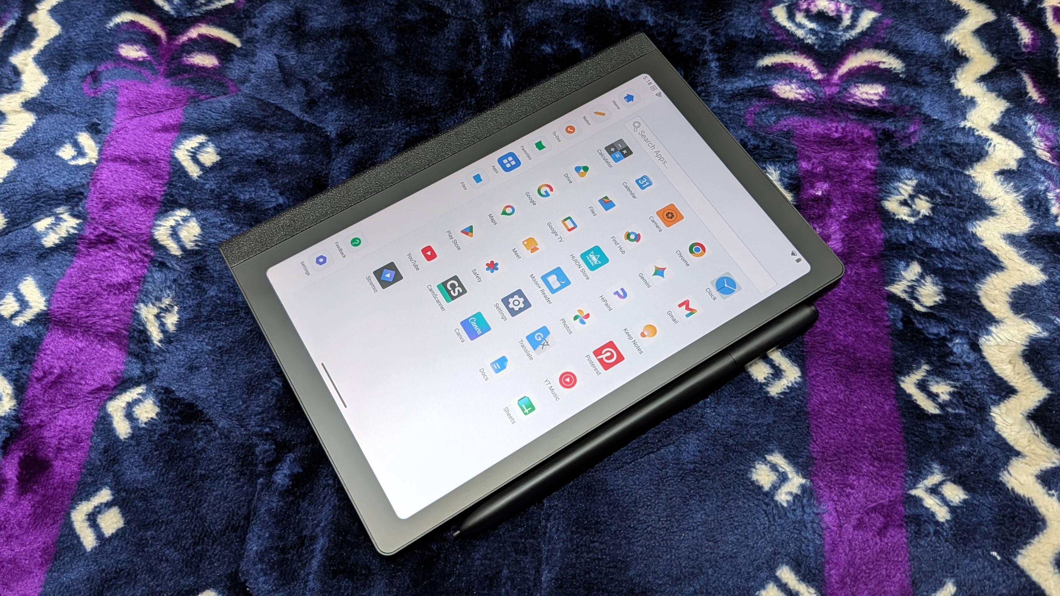 Huion Note E Android tablet with a stylus and paper-like display