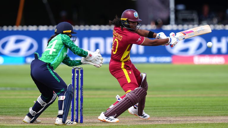 Hayley Matthews (right) has struggled to score runs so far during the World Cup 