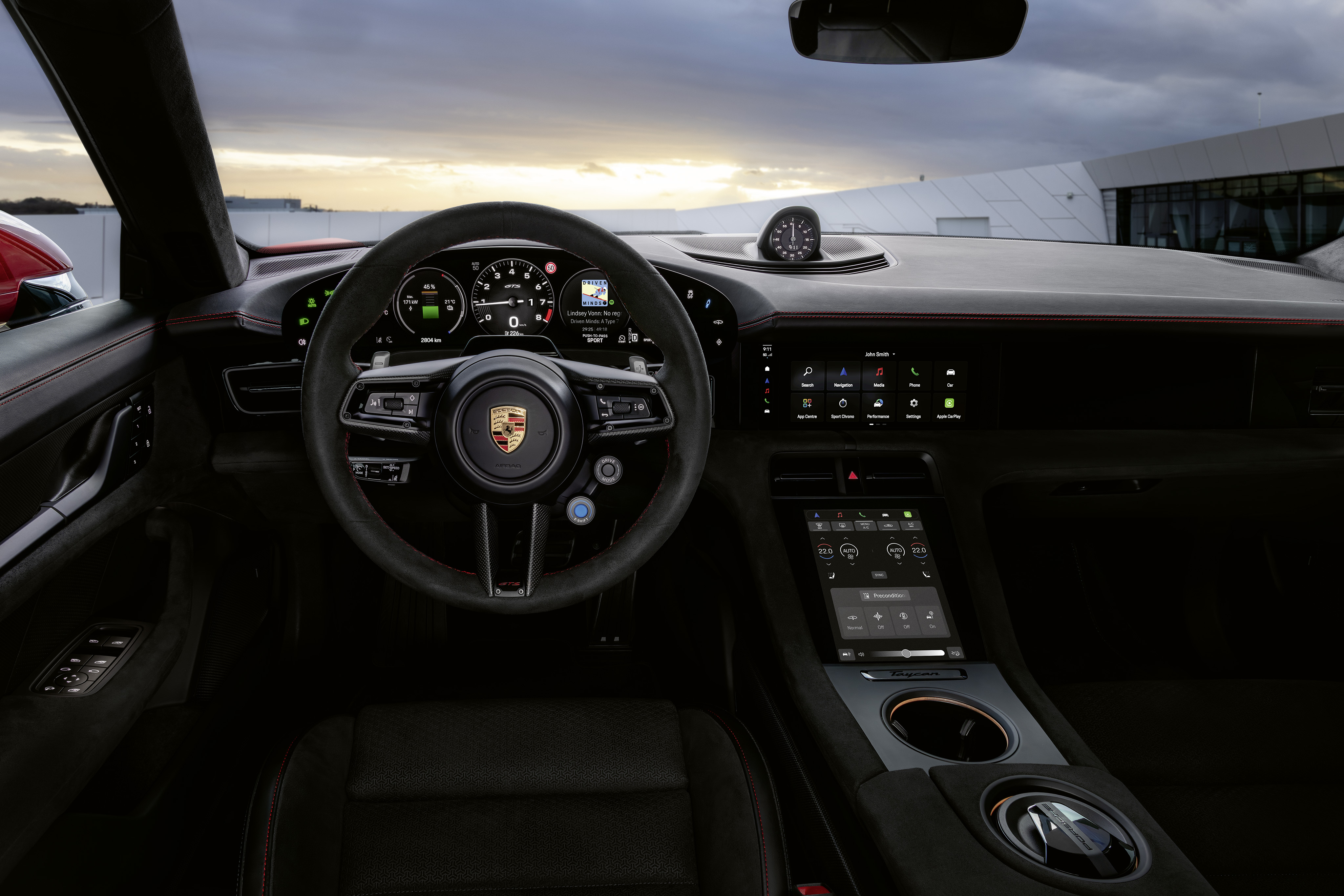 Porsche Taycan interior.
