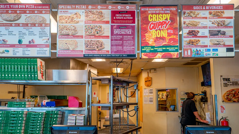 Interior view of Papa Johns restaurant