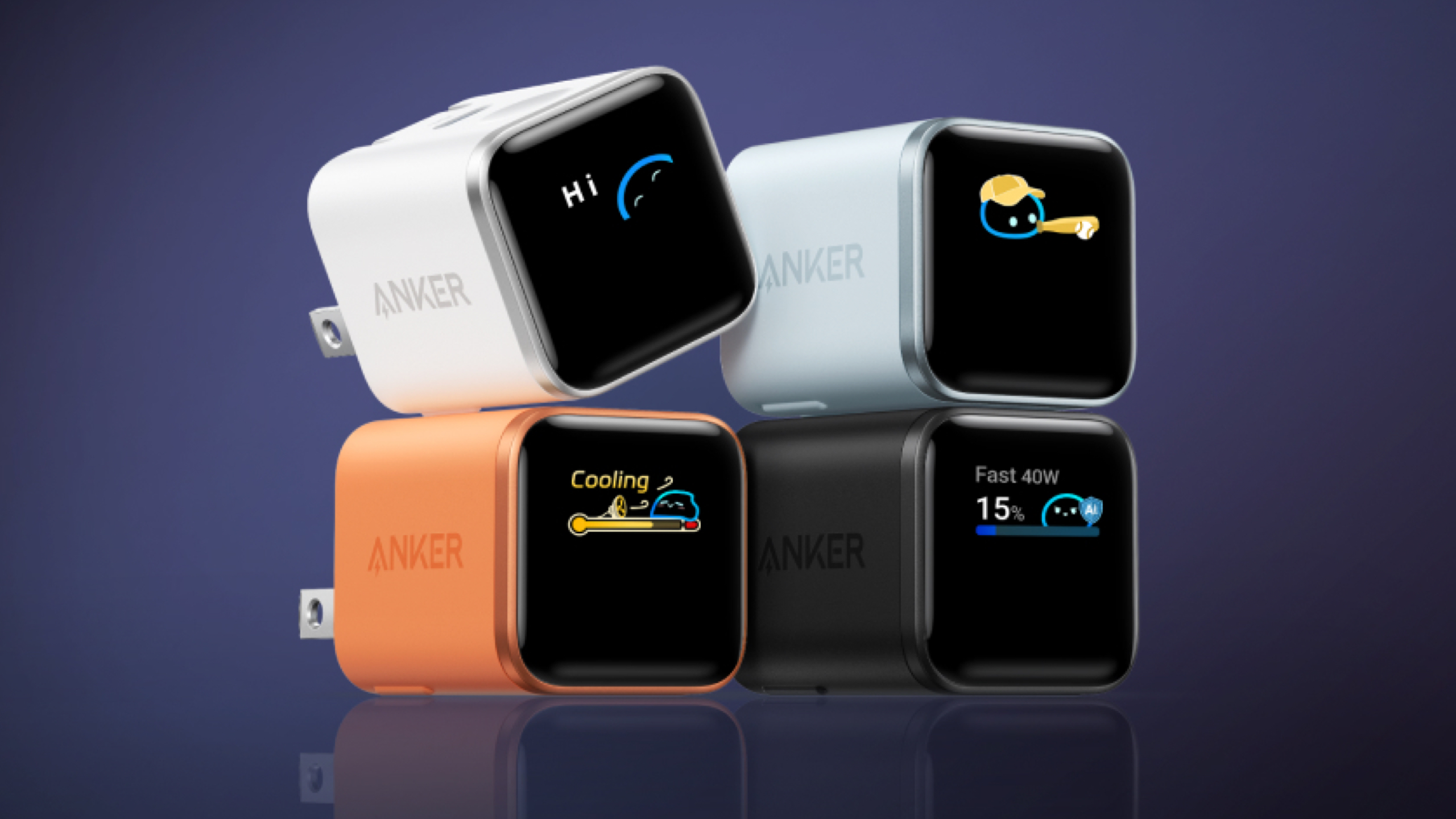 Anker Smart Display Charger with Multiple LCD Animations