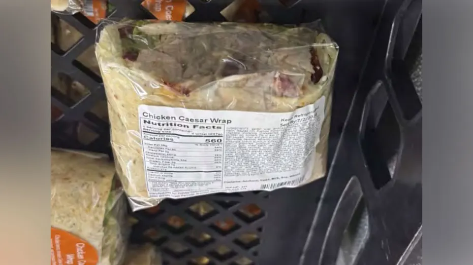 Chicken Caesar wrap in packaging
