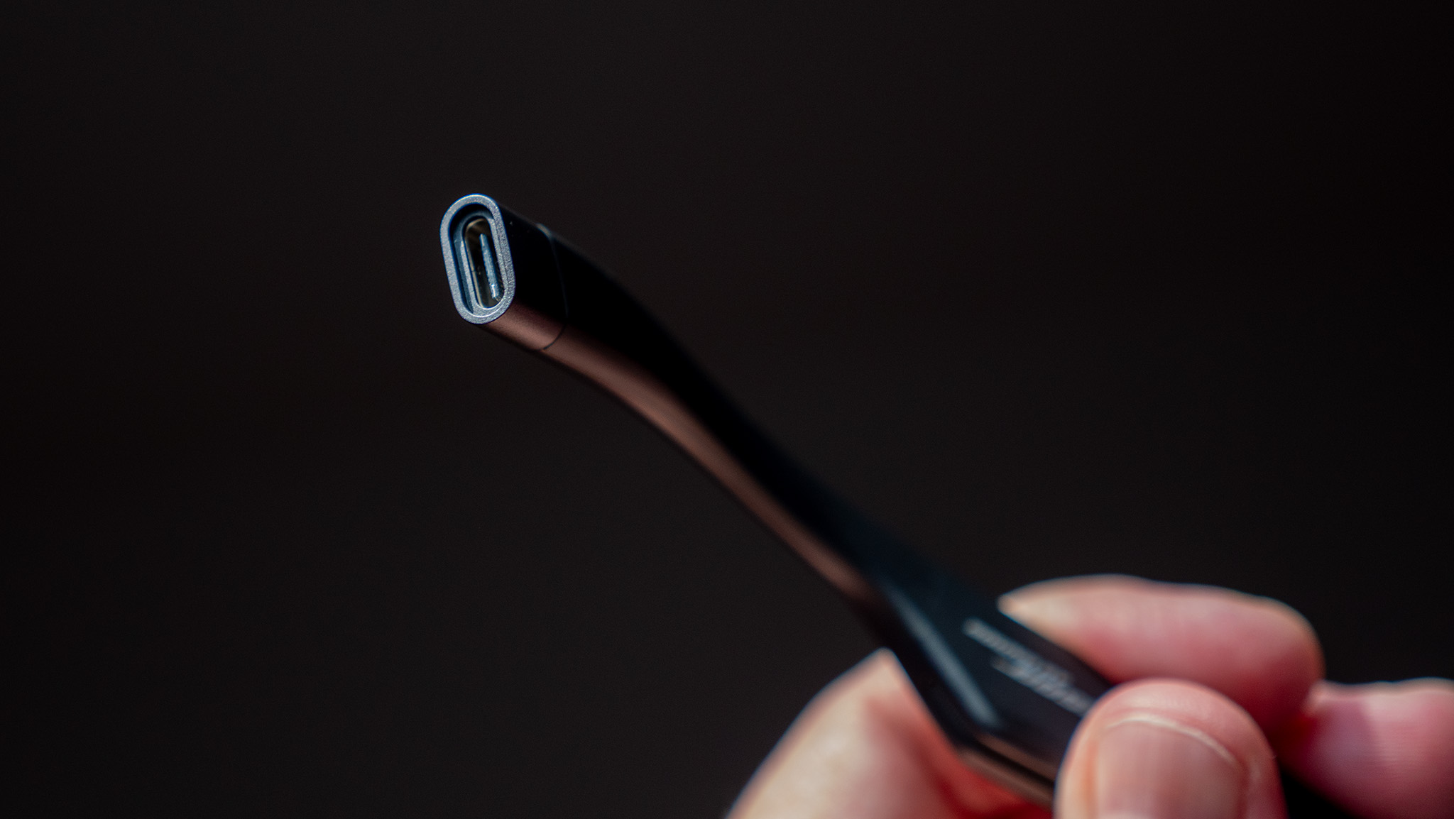 Xreal ROG R1 smart glasses USB-C port on the back of the left arm
