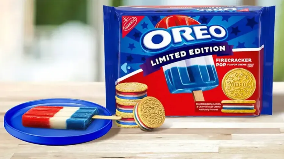 Oreo is joining the patriotic push with its Firecracker Pop cookie, which reportedly hit stores on May 4.