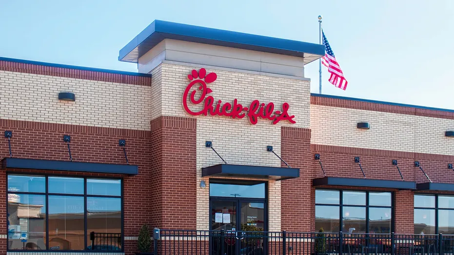 An undated photo of a Chick-fil-A restaurant exterior.